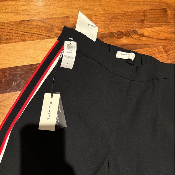 Aritzia Babaton Conan Pant - Black w/ Red & White Trim Details size 6 NWT - Picture 2 of 4